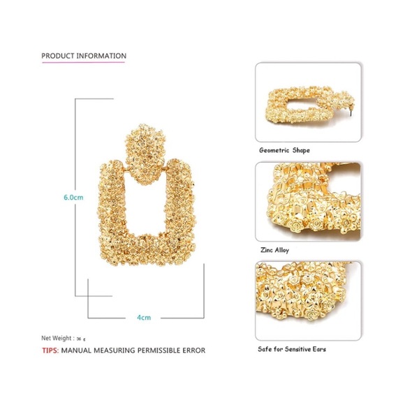 Bohemian Jewelry 12 Pairs Gold Statement Earrings Set, - Picture 6 of 16